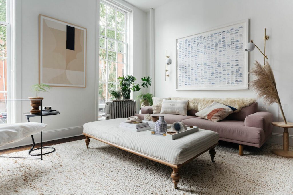 Calming bohemian interior design living room | Sohnne®