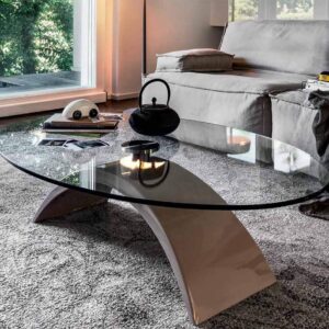 Tudor Modern coffee Table by Tonin Casa Italy oval - how to style a glass coffee table