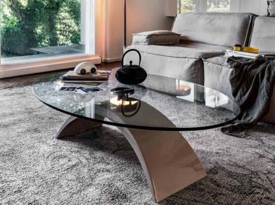 Tudor-Modern-coffee-Table-by-Tonin-Casa-Italy-oval | Sohnne® Tudor Modern coffee Table by Tonin Casa Italy oval - how to style a glass coffee table