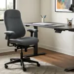 modern home office with ergonomic chair desk computer stylish decor 2 - Grey Office Chair