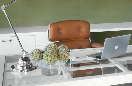 brown leather office chair