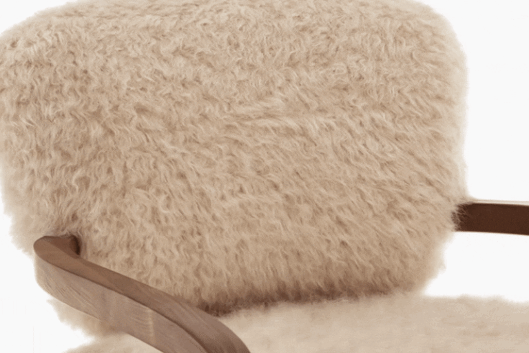 Gif YetiSheepskinArmchairandOttoman1 - Yeti Sheepskin
