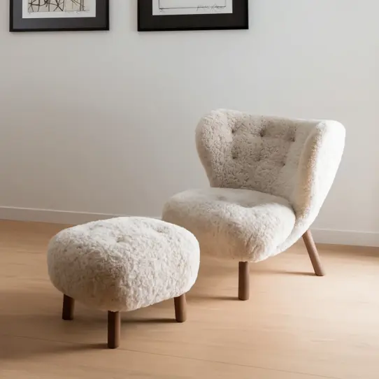 Little Petra VB1 Lounge Chair Natural Sheepskin 14 - Little Petra Lounge Chair