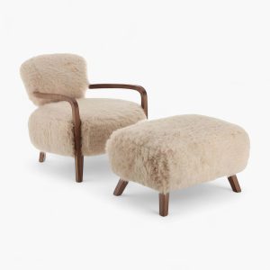 Yeti Sheepskin Armchair and Ottoman Replica 1 - Yeti Sheepskin