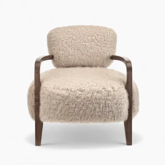 Yeti Sheepskin Armchair with Ottoman 3 - Yeti Sheepskin