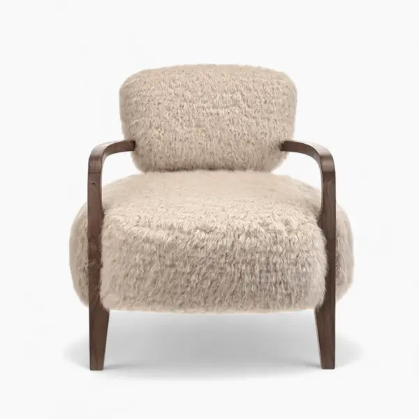Yeti Sheepskin Armchair with Ottoman 3 - Yeti Sheepskin