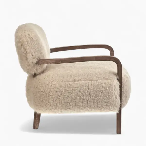 Yeti Sheepskin Armchair with Ottoman 4 - Yeti Sheepskin