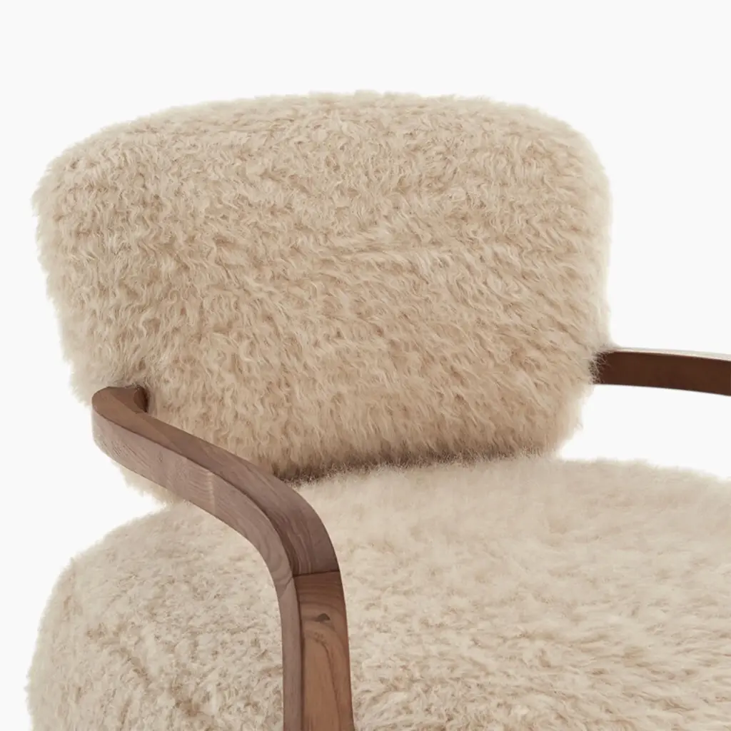 Yeti Sheepskin Armchair with Ottoman 7 - Yeti Sheepskin