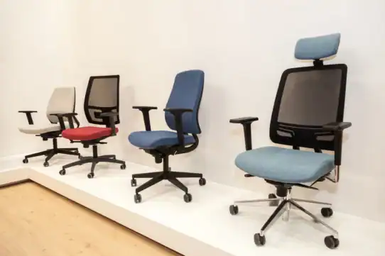 modern chairs with colorful upholstered near beige wall - affordable office chair, office chair