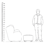 The Tired Man Lounge Chair and Footstool Replica Height Comparison 1 - Tired Man Lounge Chair