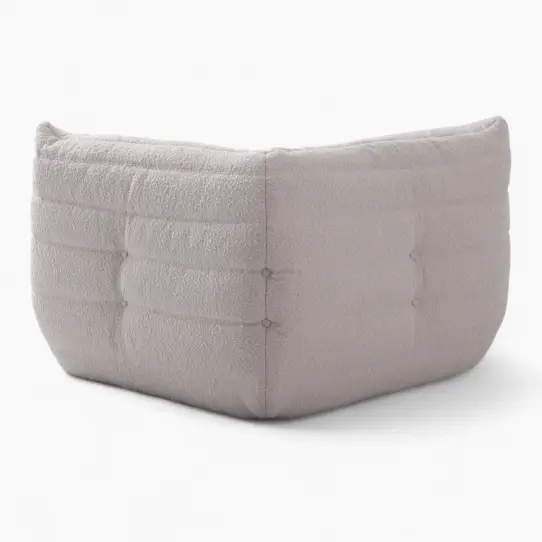 Togo Corner Teddy Velvet Beige 7 - Togo Sofa Corner
