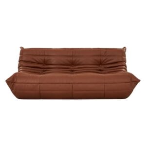 Togo Sofa Brown Leather 3 - Togo Sofa, three seater