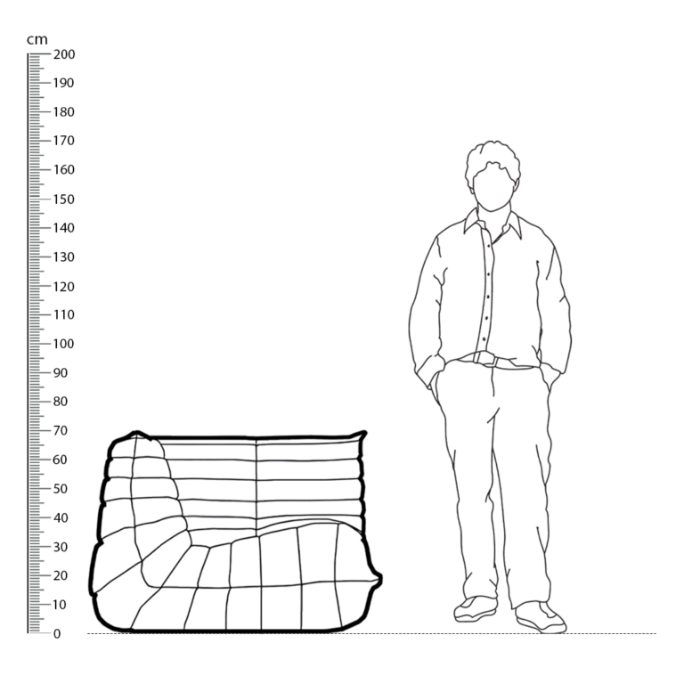 Togo Sofa Corner Replica Height Comparison - Togo