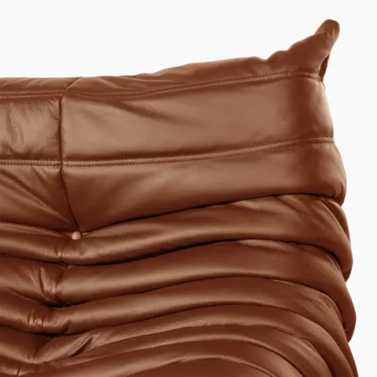Togo Sofa Fiber Leather Brown 6 - Togo Sofa,  tree seater