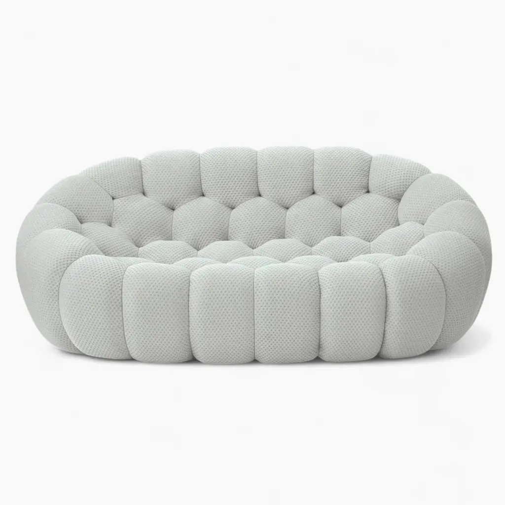 Bubble Sofa Loveseat Light Gray 1
