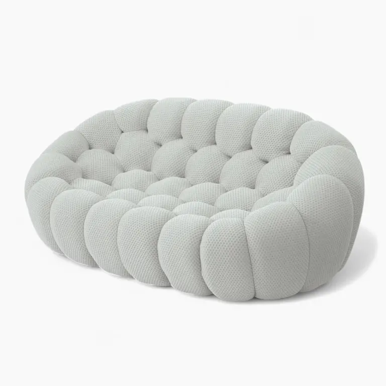 Bubble Sofa Loveseat Light Gray 3