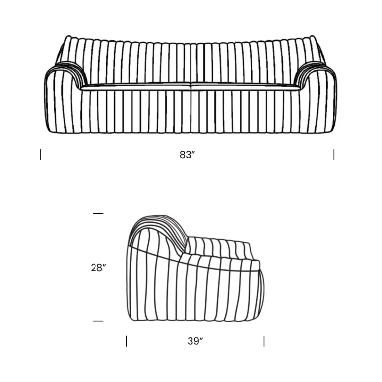 Dimensions Cinna Sandra Sofa Mobile - Sandra 3-seater
