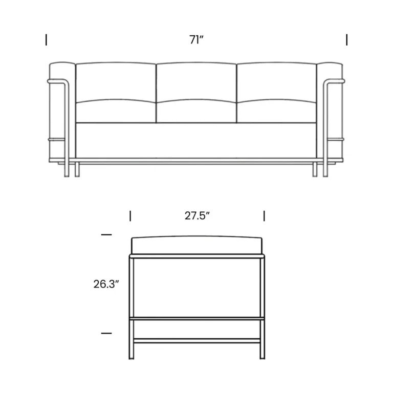 Dimensions Le Corbusier 3 Sofa Mobile