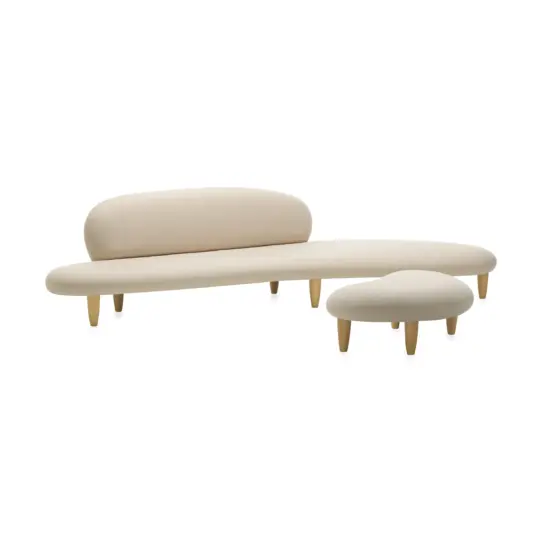 Freeform Sofa Ottoman Replica White 1