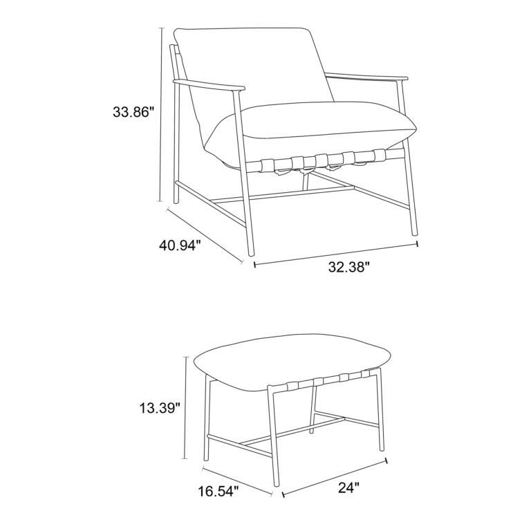 Vail Lounge Chair With Stool Replica Dimensions Mobile
