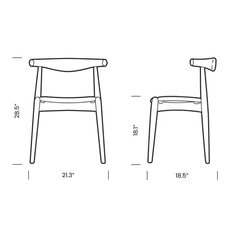 CH20 Elbow Chair-Mobile Dimensions | Sohnne® CH20 Elbow Chair Mobile Dimensions