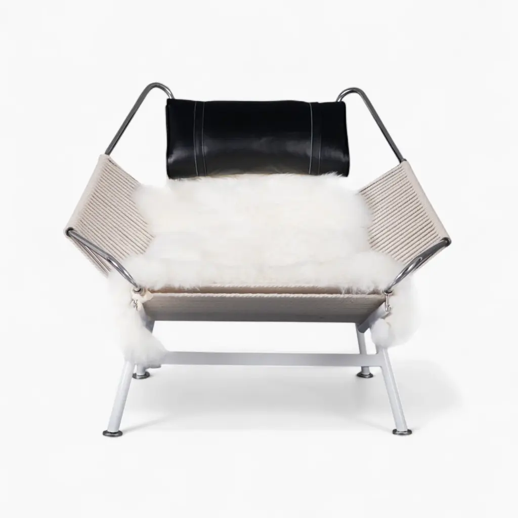 Flag Halyard Chair Replica Black Leather 3 - PP225 Flag Halyard Chair
