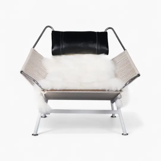 Flag Halyard Chair Replica Black Leather 3 - PP225 Flag Halyard Chair