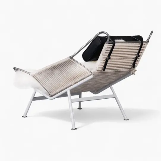 Flag Halyard Chair Replica Black Leather 5 - PP225 Flag Halyard Chair