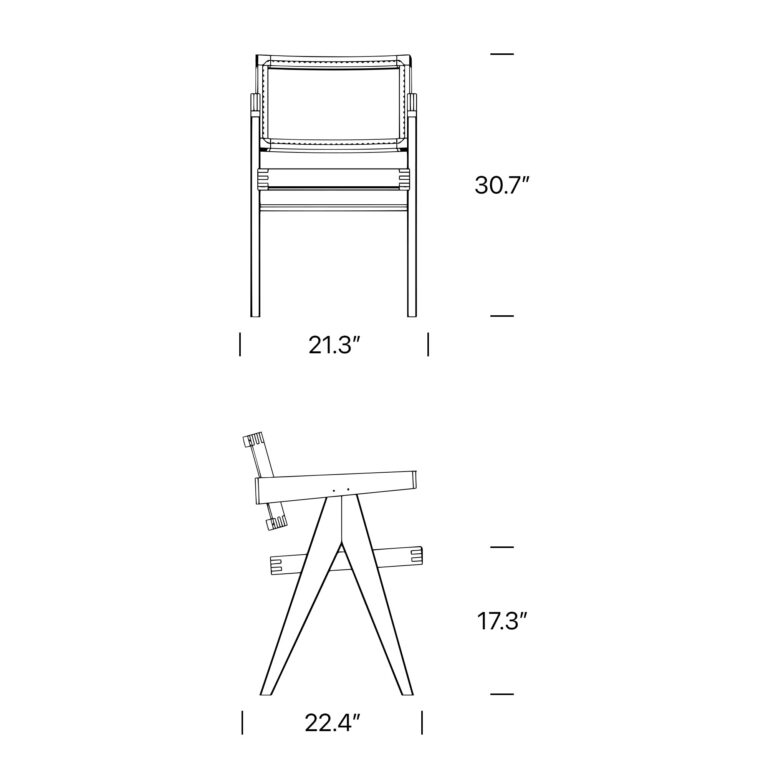 pierre jeanneret floating back armchair dimension mobile scaled