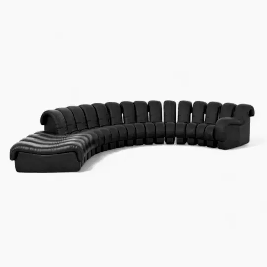 DS 600 Modular Sofa Black Vegan Leather 4 - DS 600 Modular Sofa Replica
