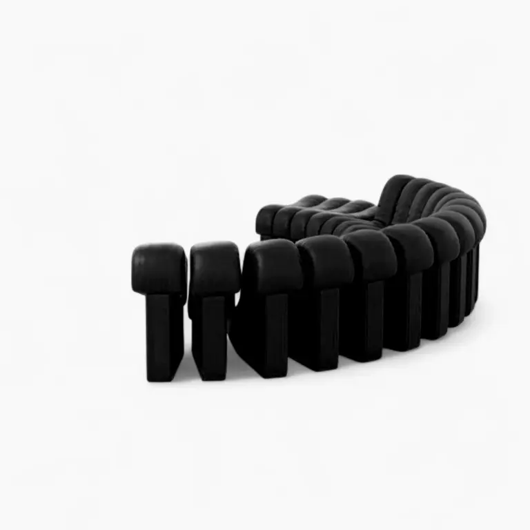 DS 600 Modular Sofa Black Vegan Leather 6 - DS 600 Modular Sofa Replica