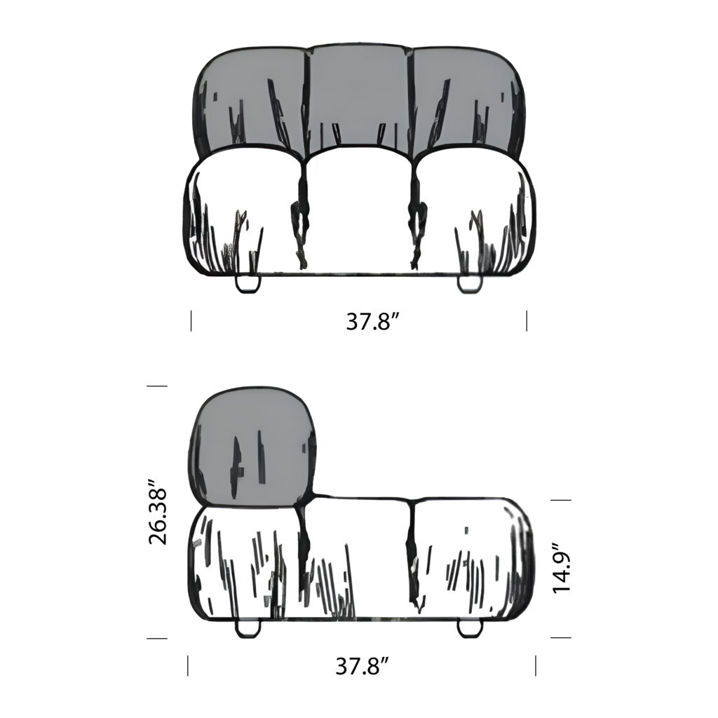 Camaleonda Module Armless Replica Dimensions Mobile | Sohnne® Camaleonda Module Armless Replica Dimensions Mobile 3