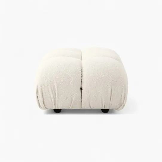 Camaleonda Sofa Module Ottoman Boucle White 1 - Camaleonda