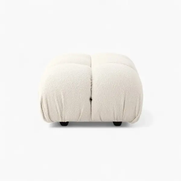 Camaleonda Sofa Module Ottoman Boucle White 1 - Camaleonda