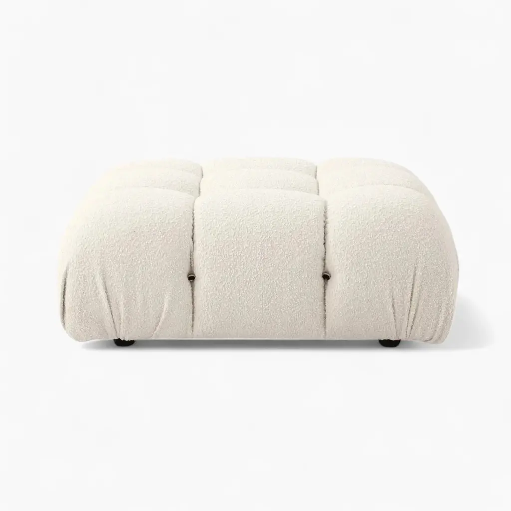 Camaleonda Sofa Module Ottoman Boucle White 3 - Camaleonda