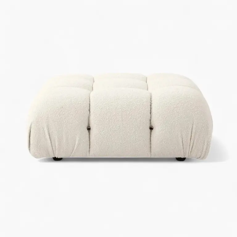 Camaleonda Sofa Module Ottoman Boucle White 3 - Camaleonda