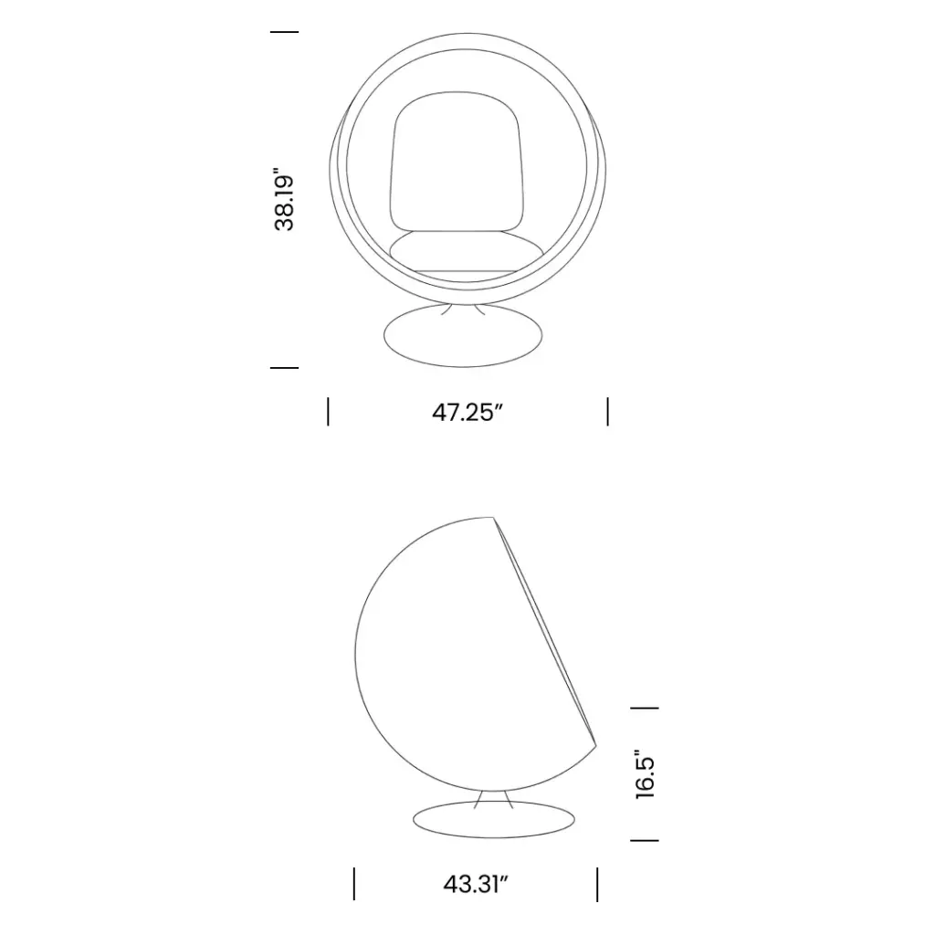 Dimensions Ball Chair Mobile