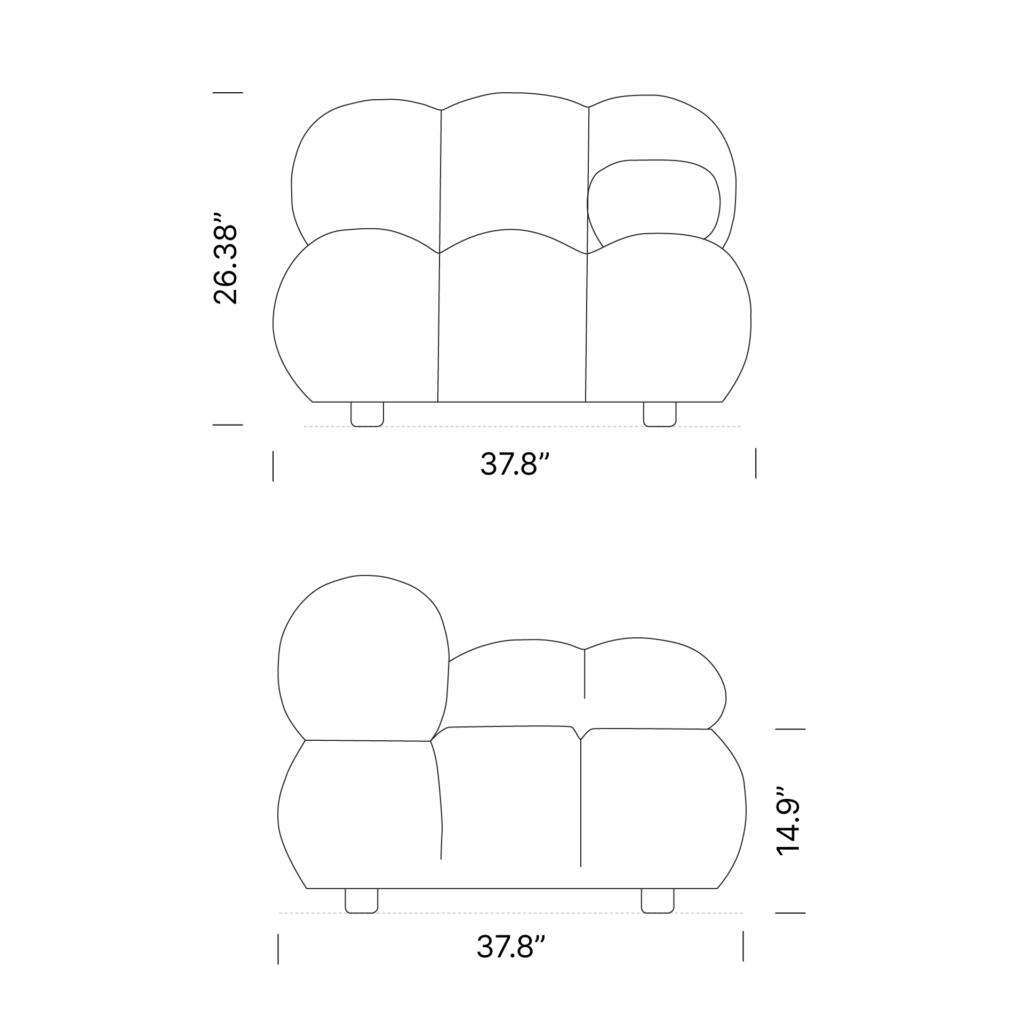 Dimensions Camaleonda Module Corner Mobile - Camaleonda