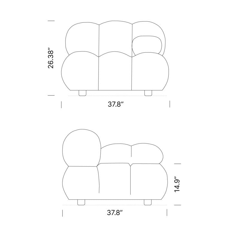 Dimensions Camaleonda Module Corner Mobile - Camaleonda