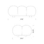 Dimensions Camaleonda Module Ottoman Mobile Dimensions Camaleonda Module Ottoman Mobile - Camaleonda