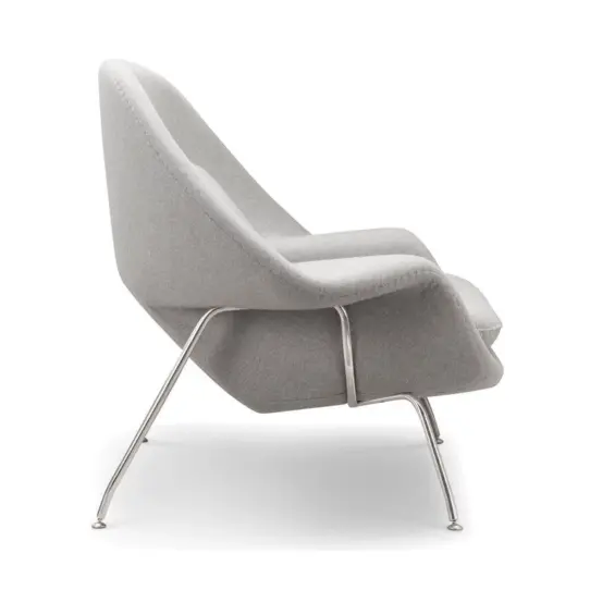 Womb Loveseat Chrome Legs Replica Light Grey 3