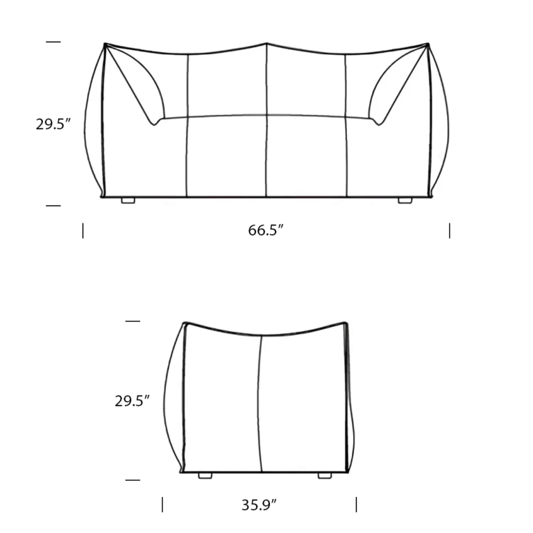 Dimensions-Le-Bambole-Sofa-Replica-_-Two-Seater_Mobile | Sohnne® Dimensions Le Bambole Sofa Replica Two Seater Mobile