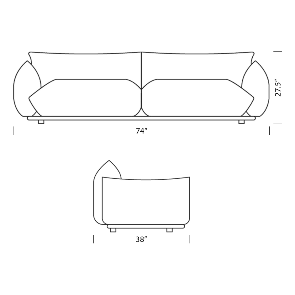 Marenco Sofa 2 Seater Replica Dimensions Mobile