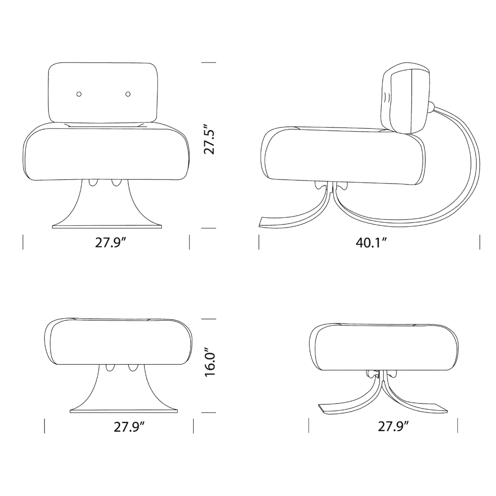 Alta Lounge Chair - Ottoman Replica Dimensions Mobile - Alta Lounge Chair, ottoman