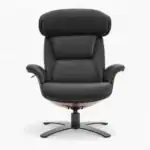 Elvin Leather Recliner and Ottoman Replica Black 3