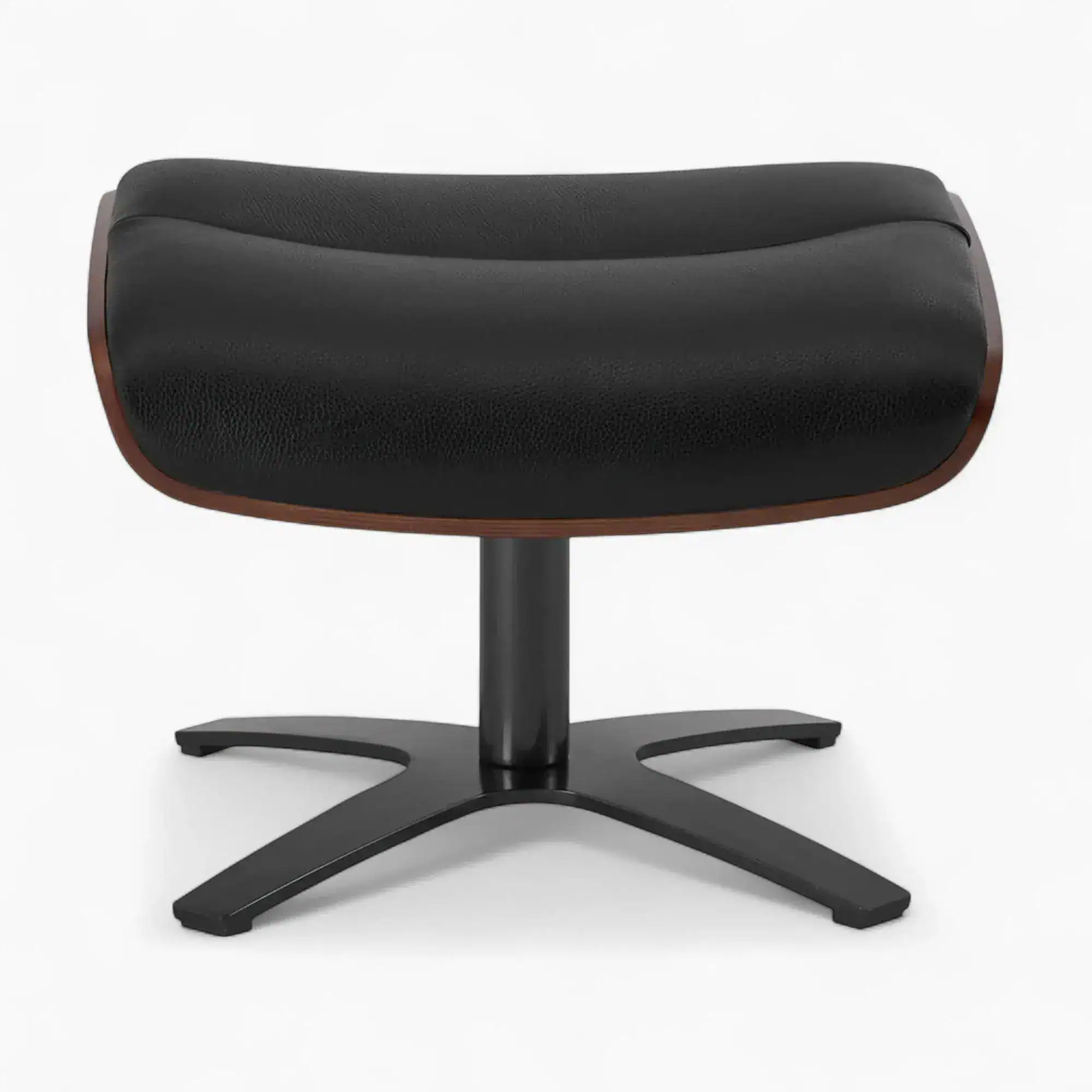 Elvin Leather Recliner and Ottoman Replica Black 5