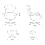 Elvin Leather Recliner and Ottoman Replica Dimensions Mobile Elvin Leather Recliner and Ottoman Replica Dimensions Mobile