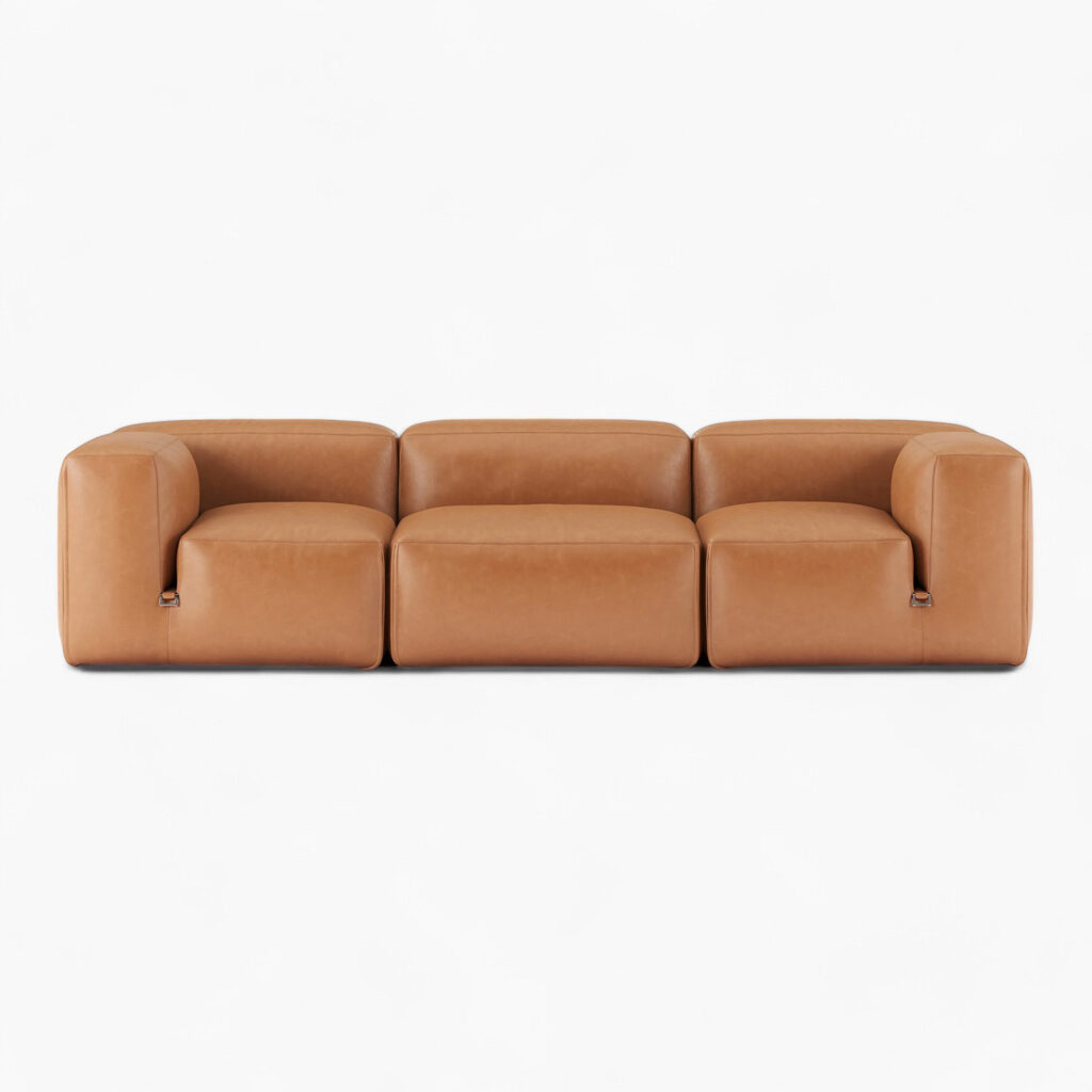 Le Mura Sofa Tan Leather 3 - Le Mura Sofa