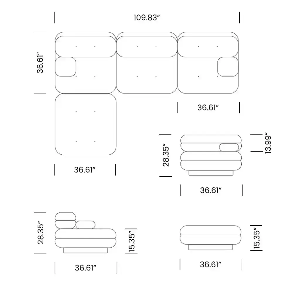Lowell Modular Sofa Replica Mobile Dimensions