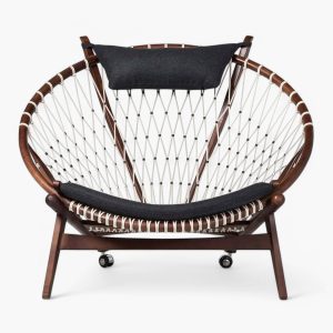 PP130 Circle Chair Replica By Hans J. Wegner Dark Grey Walnut scaled